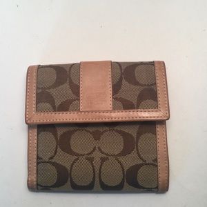 Coach Signature Canvas Leather Bifold Wallet